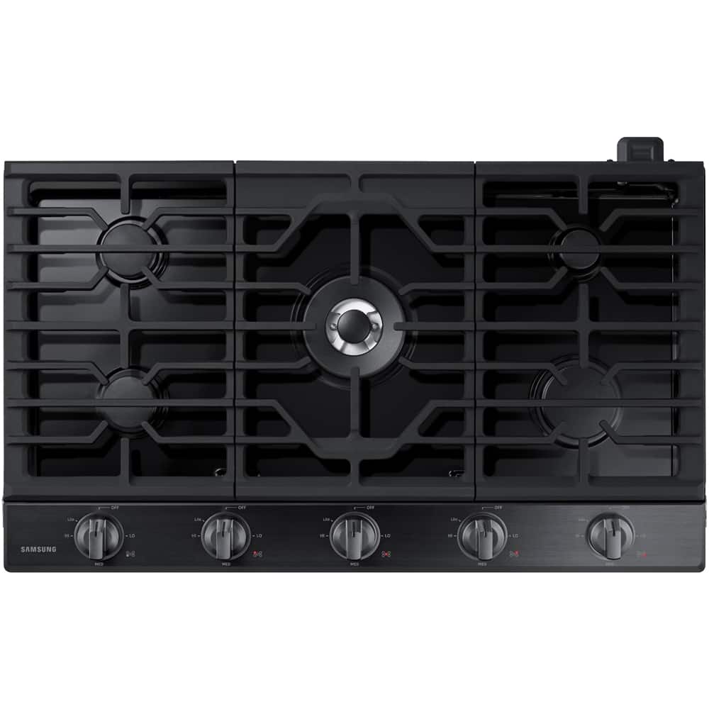 Samsung - 36" Gas Cooktop - Black Stainless Steel - Larger Front