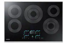 Front. Samsung - 30" Electric Cooktop with WiFi and Rapid Boil - Stainless Steel.