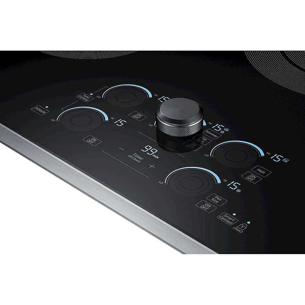 Alt View 12. Samsung - 30" Electric Cooktop with WiFi and Rapid Boil - Stainless Steel.