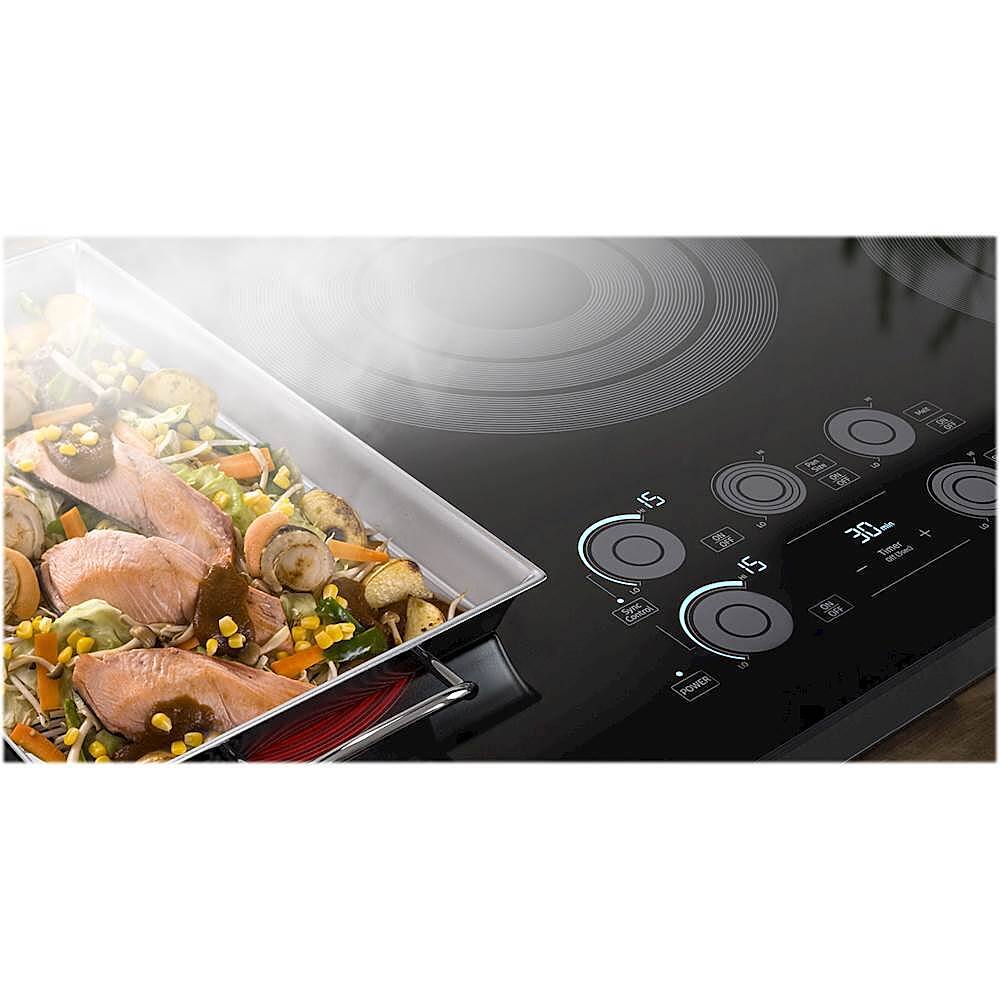 Alt View 13. Samsung - 30" Electric Cooktop with WiFi and Rapid Boil - Stainless Steel.