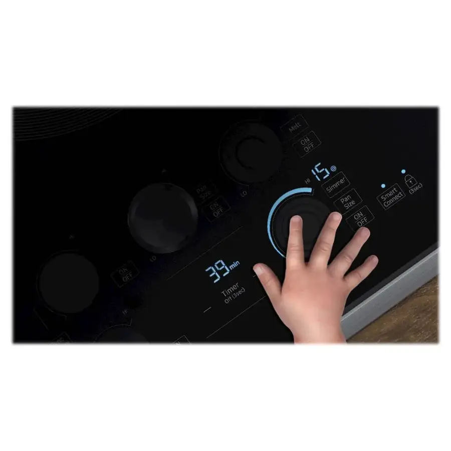 Alt View 15. Samsung - 30" Electric Cooktop with WiFi and Rapid Boil - Stainless Steel.