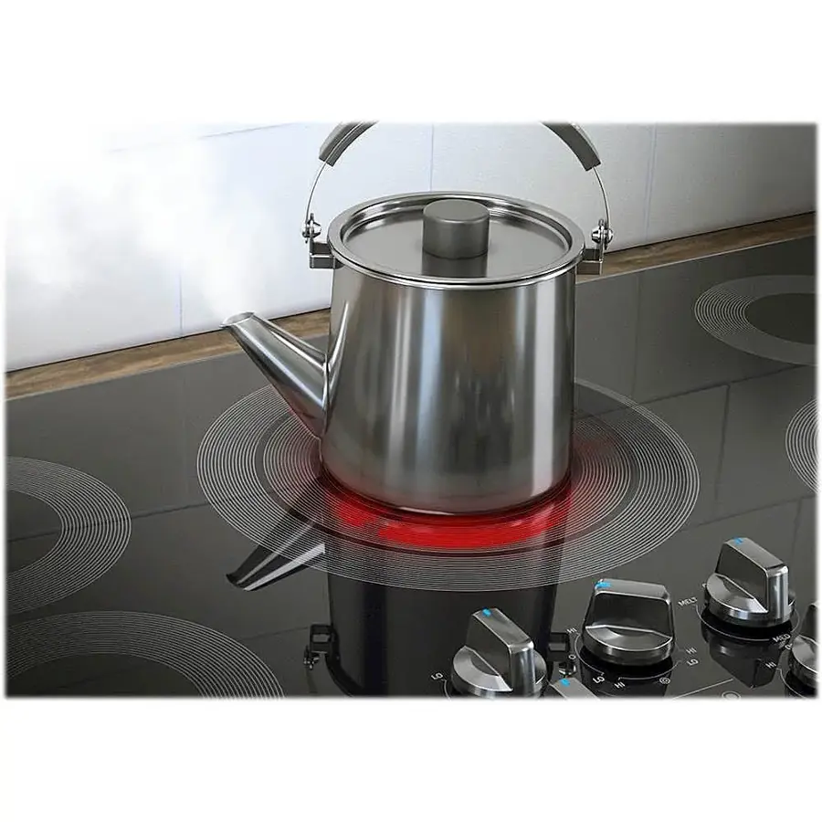 Alt View 14. Samsung - 30" Electric Cooktop with WiFi - Stainless Steel.
