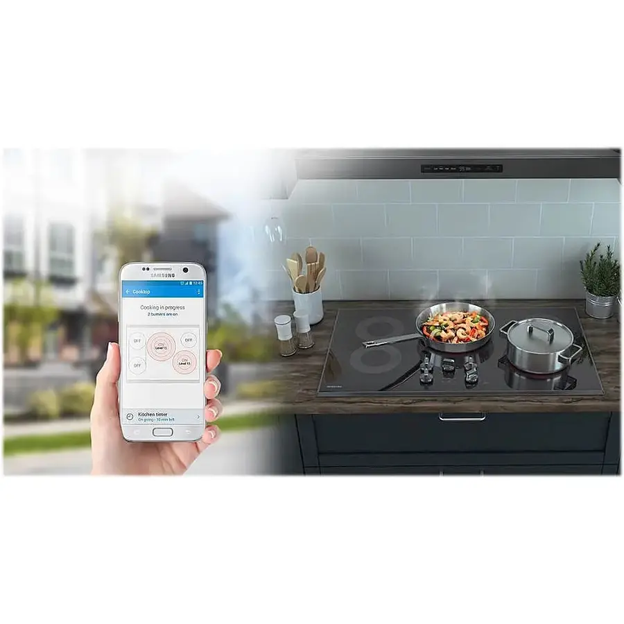 Alt View 16. Samsung - 30" Electric Cooktop with WiFi - Stainless Steel.