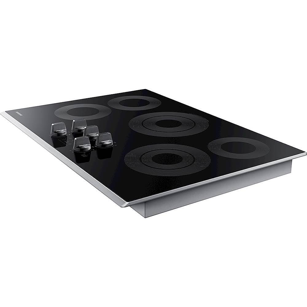Left View: Samsung - 30" Electric Cooktop with WiFi - Stainless steel