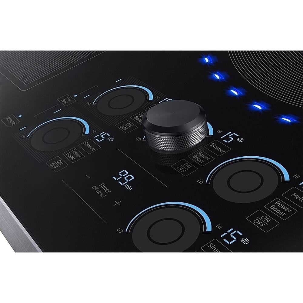 Alt View 11. Samsung - 36" Induction Cooktop with WiFi and Virtual Flame - Stainless Steel.