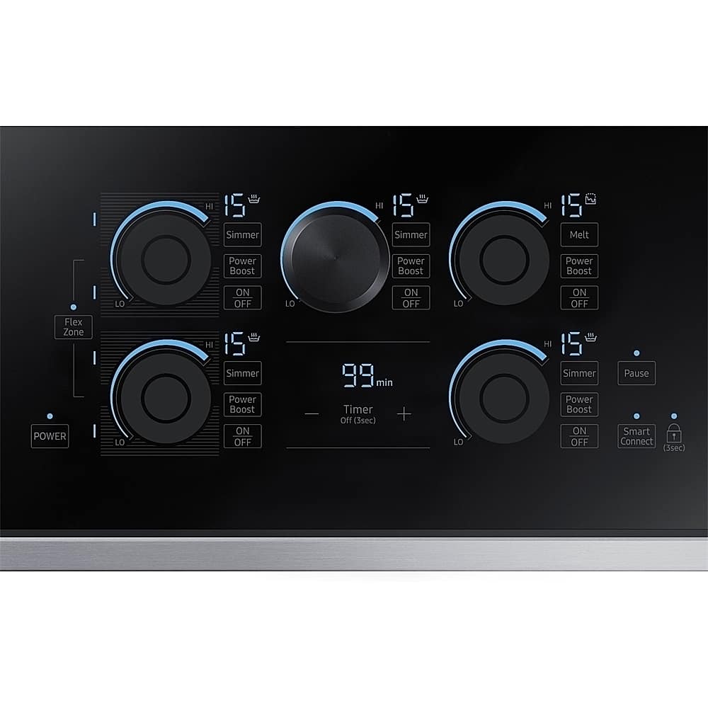 Alt View 12. Samsung - 36" Induction Cooktop with WiFi and Virtual Flame - Stainless Steel.