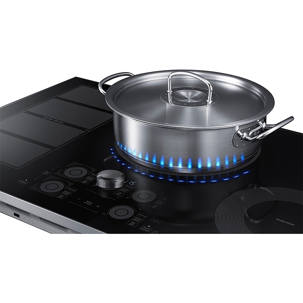 Samsung - 36" Induction Cooktop with WiFi and Virtual Flame - Stainless Steel