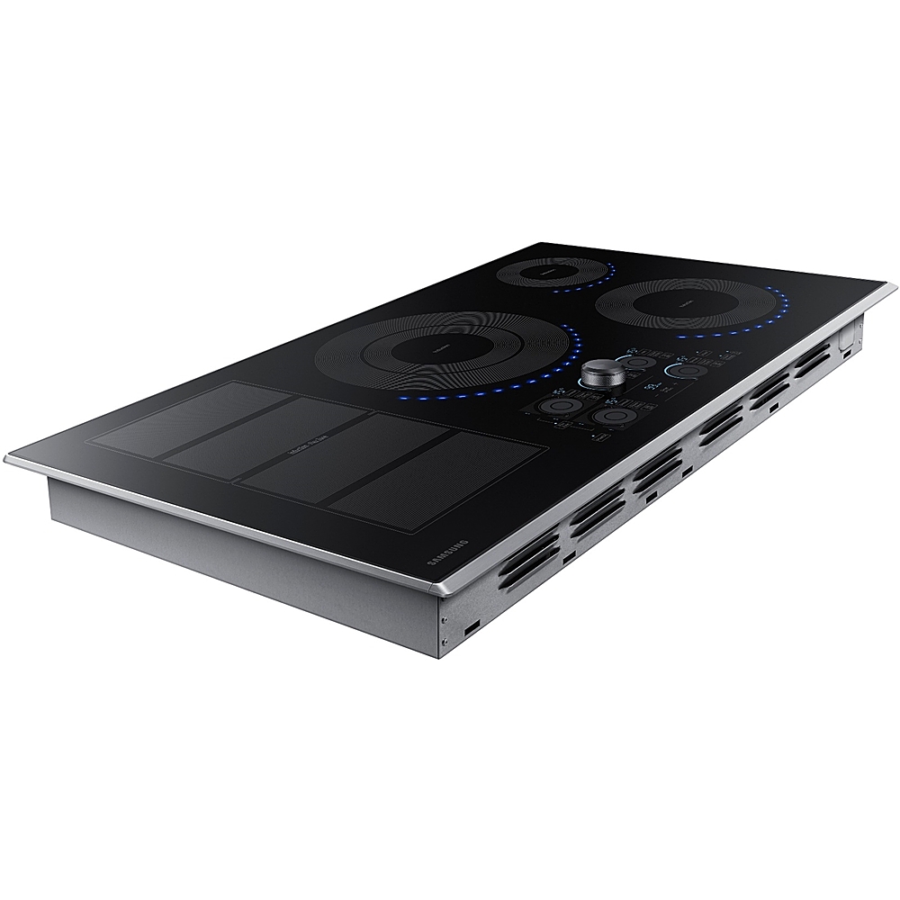 Alt View 13. Samsung - 36" Induction Cooktop with WiFi and Virtual Flame - Stainless steel.