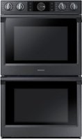 Samsung - 30" Double Wall Oven with Flex Duo, Steam Cook and WiFi - Black Stainless Steel - Front_Zoom