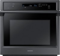 Samsung - 30" Single Wall Oven with  Steam Cook and WiFi - Black Stainless Steel - Front_Zoom