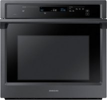 Samsung - 30" Single Wall Oven with  Steam Cook and WiFi - Black stainless steel - Front_Zoom