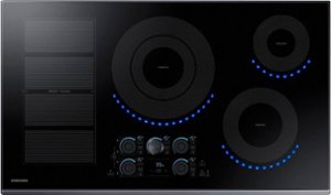 Samsung - 36" Induction Cooktop with WiFi and Virtual Flame™ - Black Stainless Steel - Front_Zoom