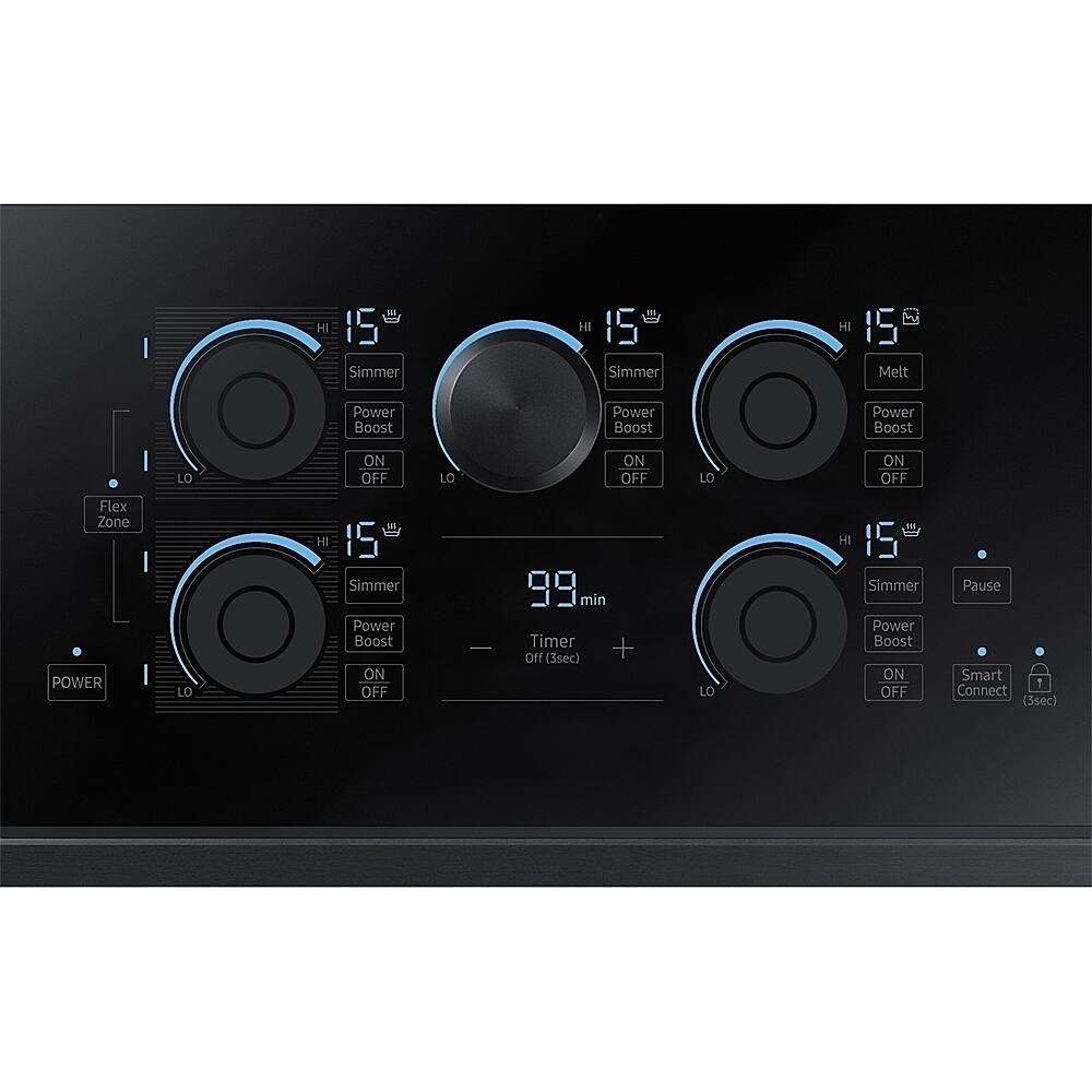 Alt View 11. Samsung - 36" Induction Cooktop with WiFi and Virtual Flame™ - Black Stainless Steel.