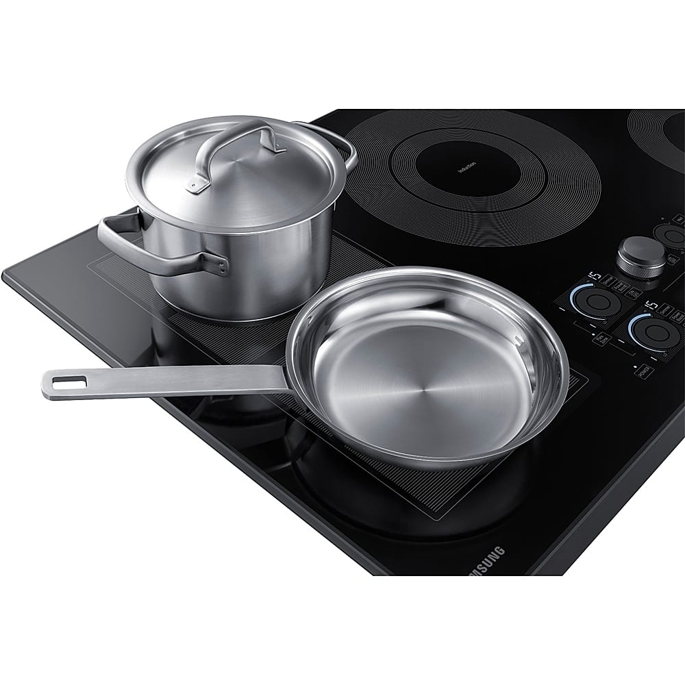 Alt View 13. Samsung - 36" Induction Cooktop with WiFi and Virtual Flame™ - Black Stainless Steel.