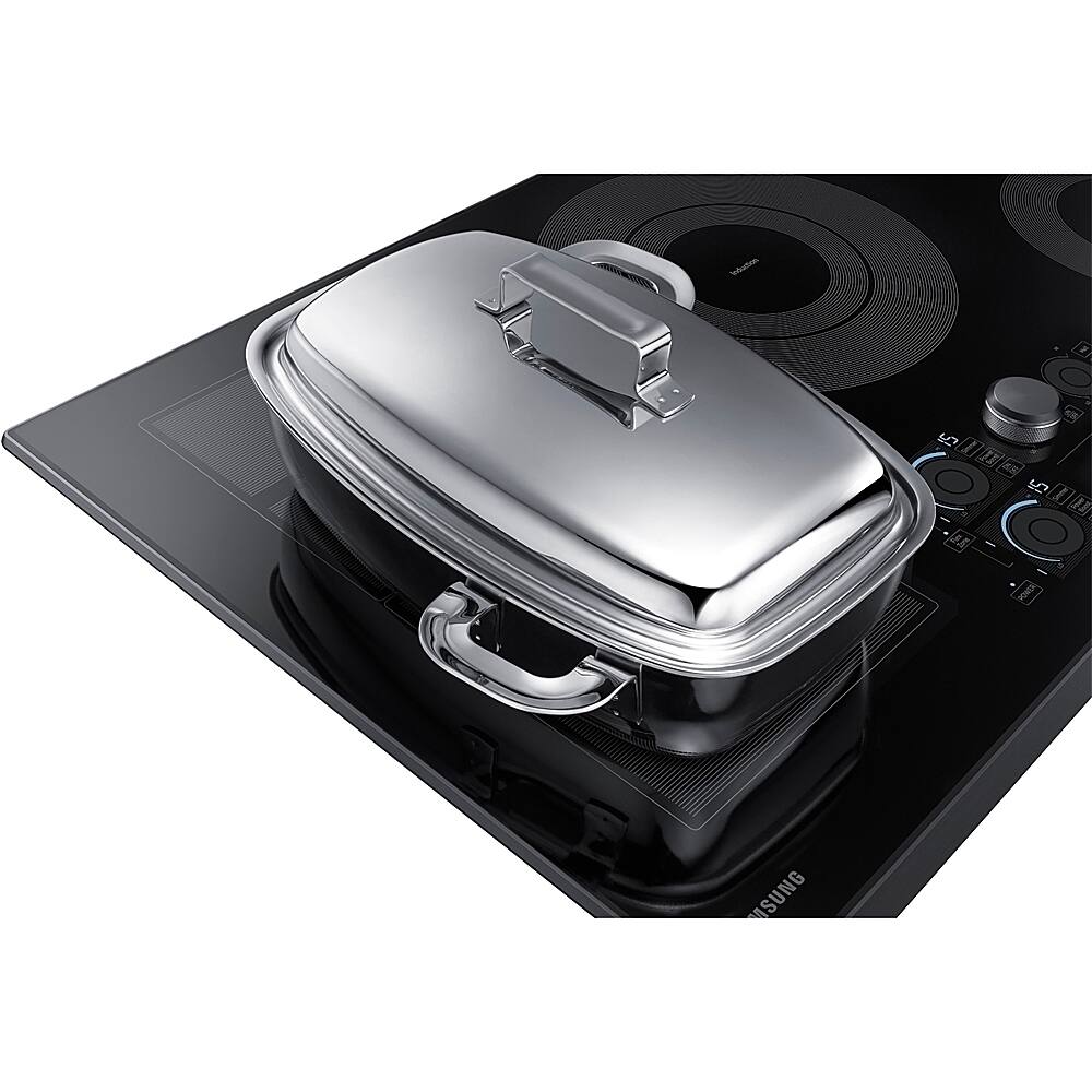 Alt View 15. Samsung - 36" Induction Cooktop with WiFi and Virtual Flame™ - Black Stainless Steel.