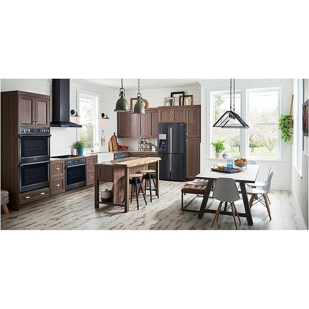 Alt View 20. Samsung - 36" Induction Cooktop with WiFi and Virtual Flame™ - Black Stainless Steel.