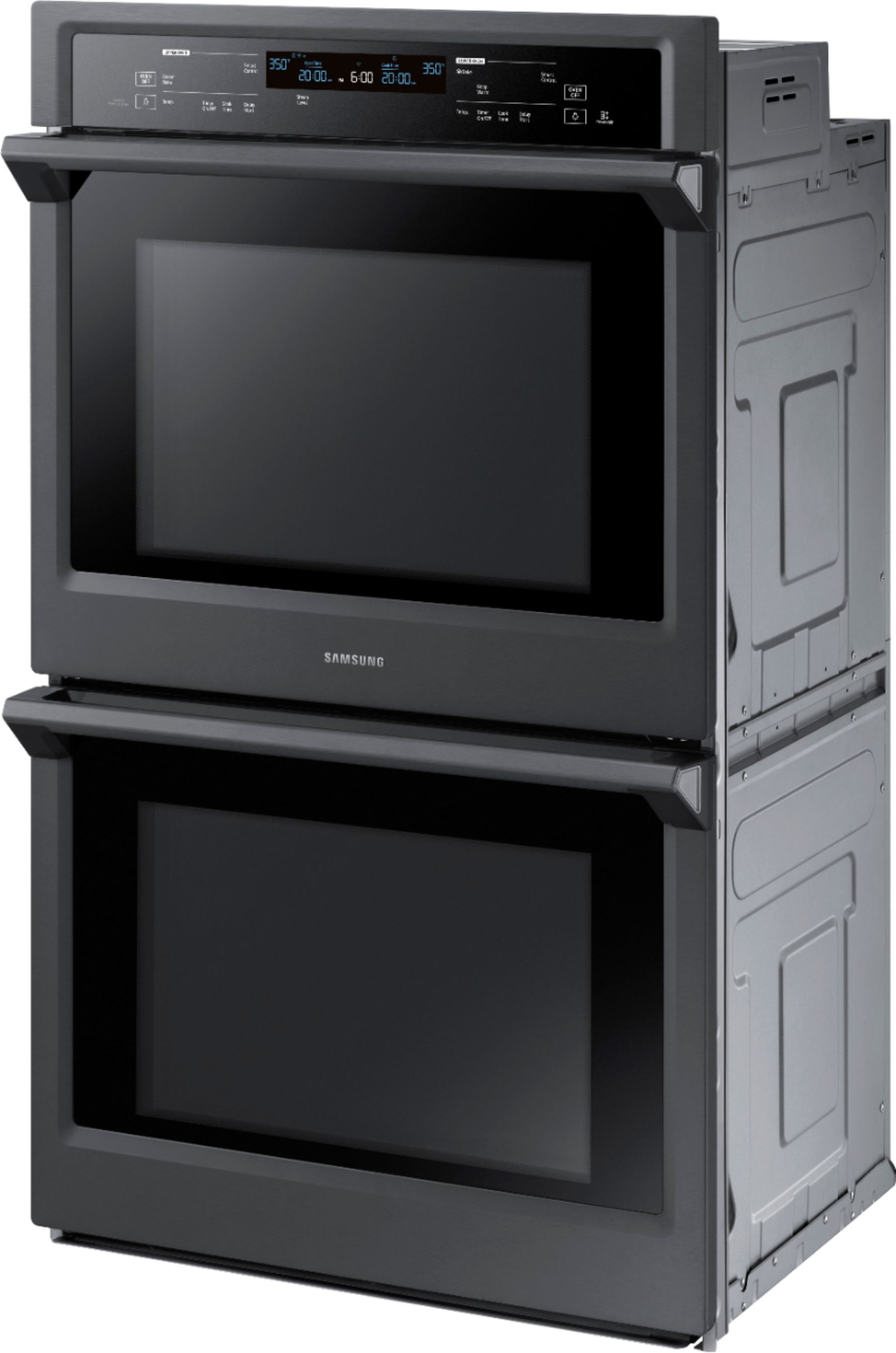 Left View: GE - 27" Built-In Double Electric Wall Oven - Stainless Steel