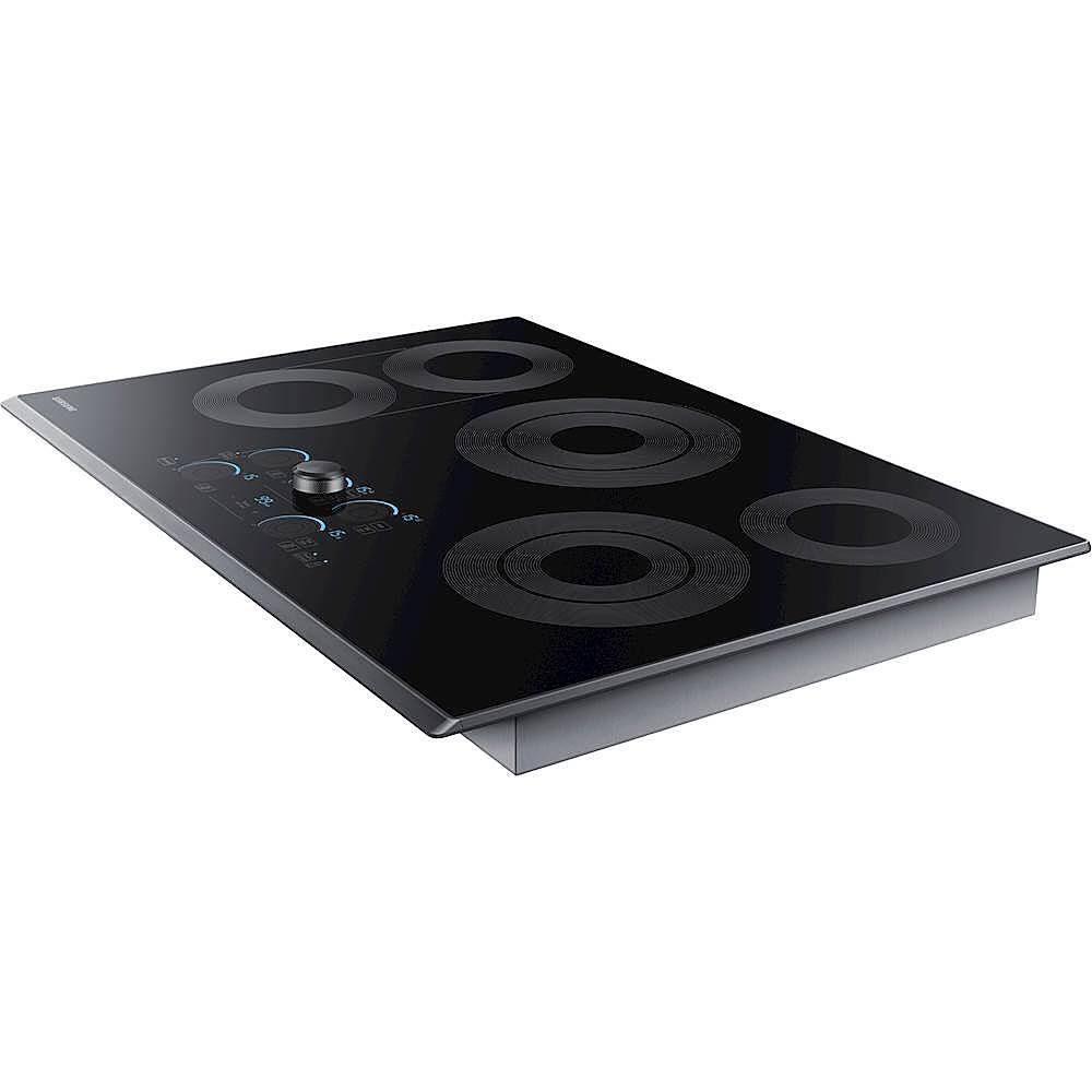 Alt View 13. Samsung - 30" Electric Cooktop with WiFi and Rapid Boil - Fingerprint Resistant Black Stainless Steel.