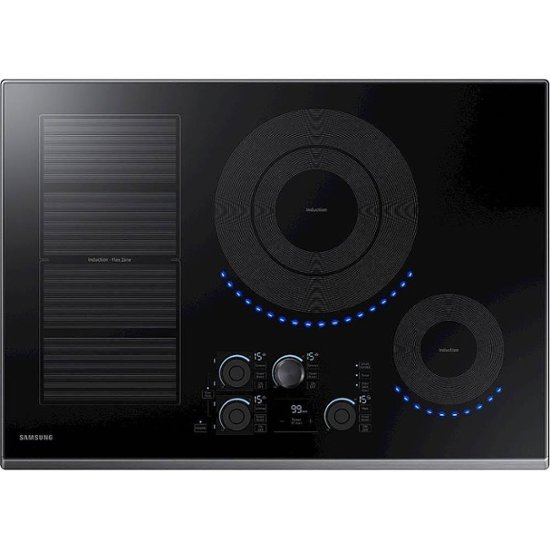 Samsung – 30″ Induction Cooktop with WiFi and Virtual Flame™ – Fingerprint Resistant Black Stainless Steel