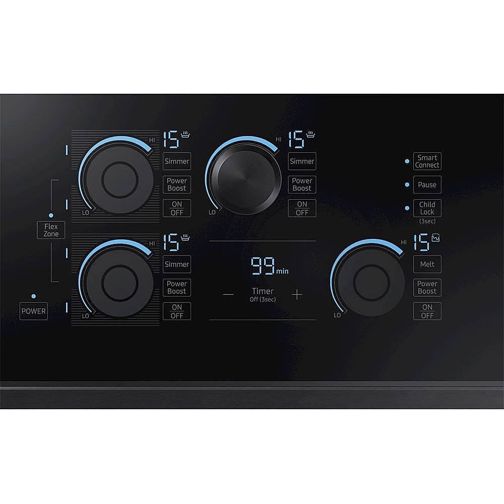 Alt View 12. Samsung - 30" Induction Cooktop with WiFi and Virtual Flame - Black Stainless Steel.