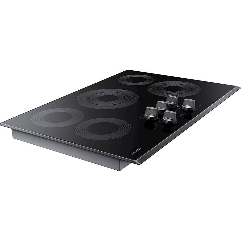 Angle View: GE Profile - 30" Built-In Electric Cooktop - Stainless steel