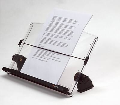 Alt View 3. 3M - 3M® Plastic Document Stand with Lip & Guide Bar, Black/Clear (DH630) - Black/Clear.