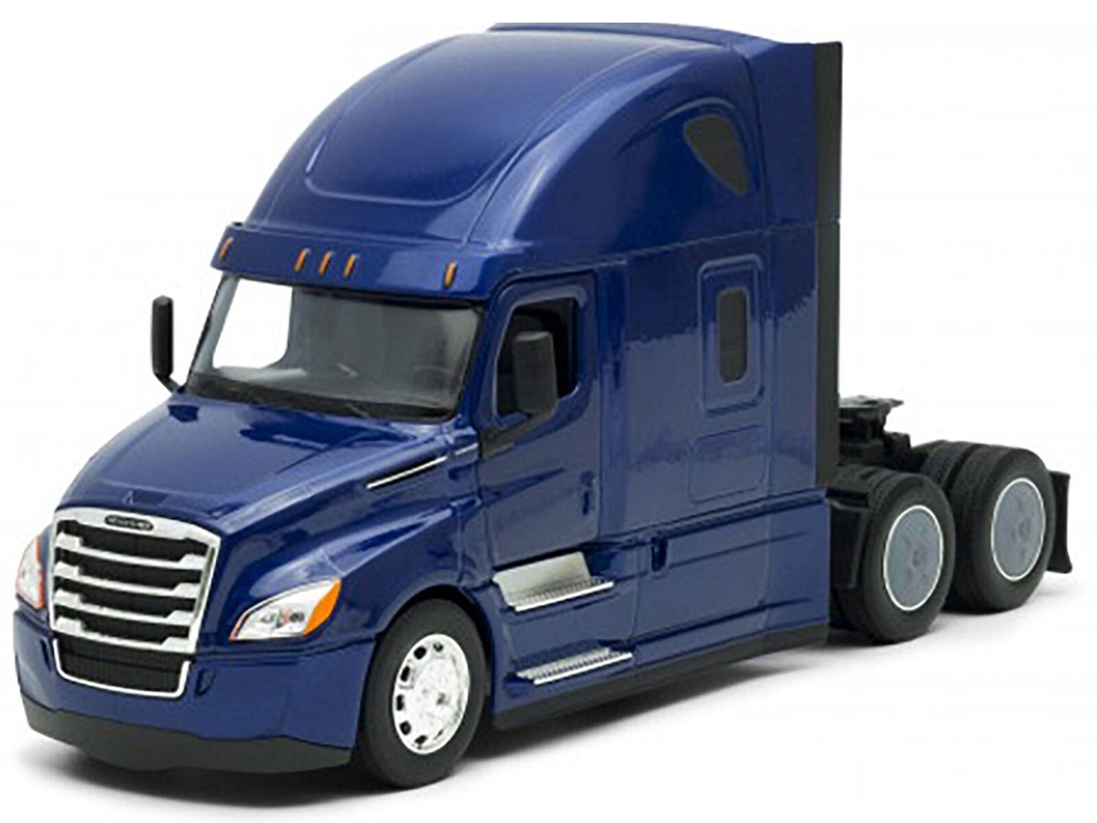 Angle. Welly - Freightliner Cascadia Truck Blue "Transporter" 1/32 Diecast Model by Welly - Blue.