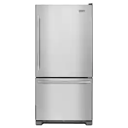 Maytag - 19 Cu. Ft. Bottom-Freezer Refrigerator with Humidity-Controlled FreshLock Crispers - Stainless Steel