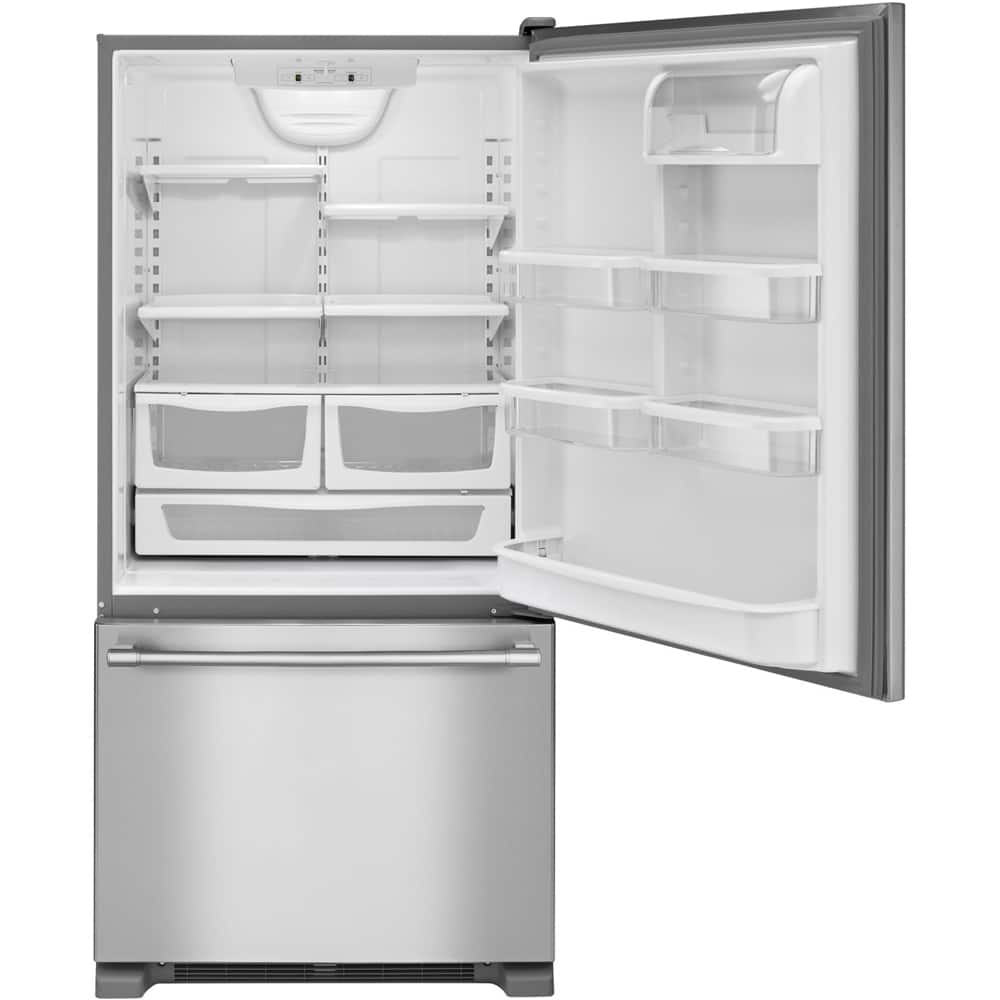 Alt View 11. Maytag - 19 Cu. Ft. Bottom-Freezer Refrigerator with Humidity-Controlled FreshLock Crispers - Stainless Steel.