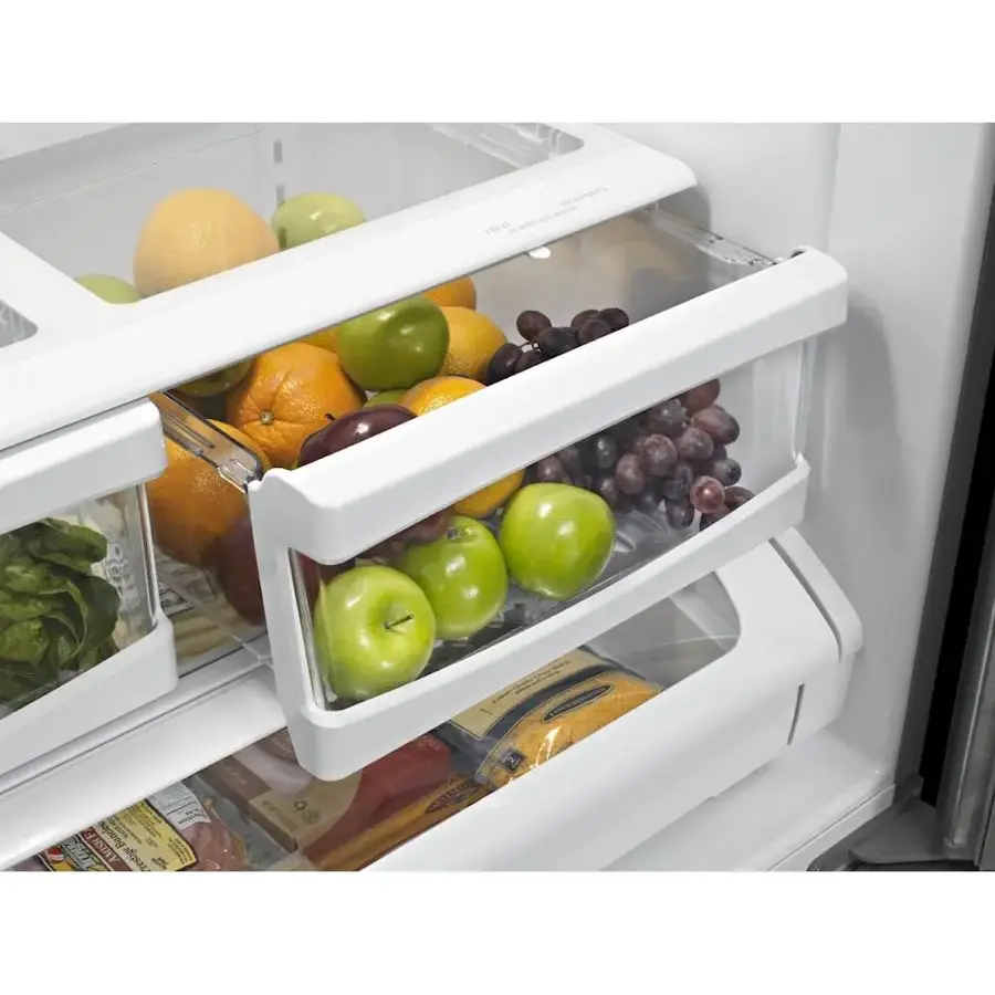 Alt View 14. Maytag - 19 Cu. Ft. Bottom-Freezer Refrigerator with Humidity-Controlled FreshLock Crispers - Stainless Steel.