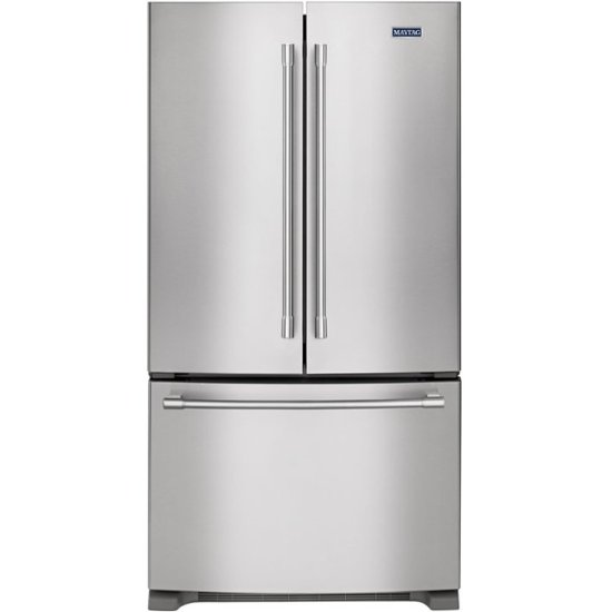 Maytag 25 2 Cu Ft French Door Refrigerator Stainless Steel Mff2558fez Best Buy