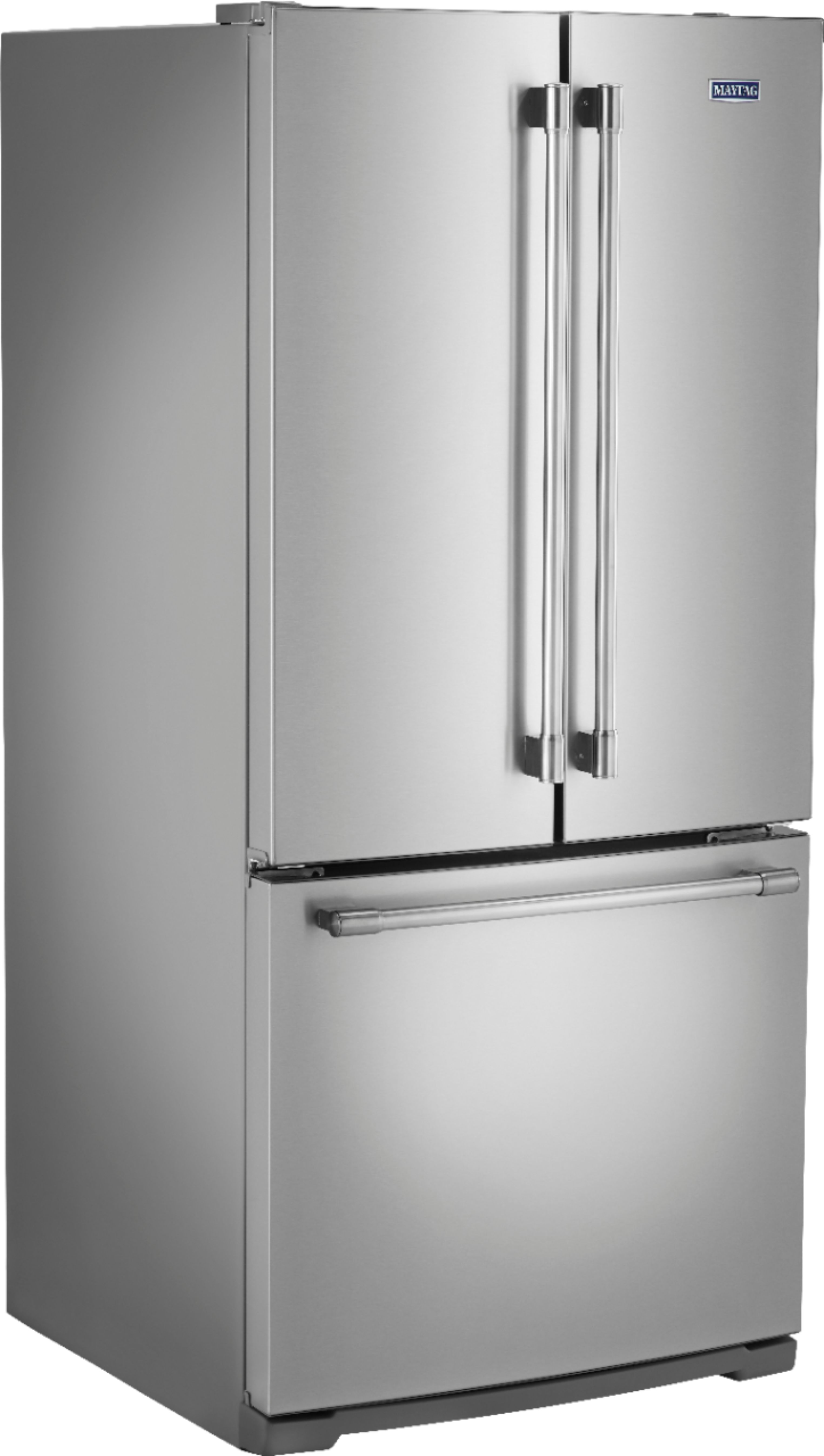 Angle View: Maytag - 19.7 Cu. Ft. French Door Refrigerator - Stainless steel