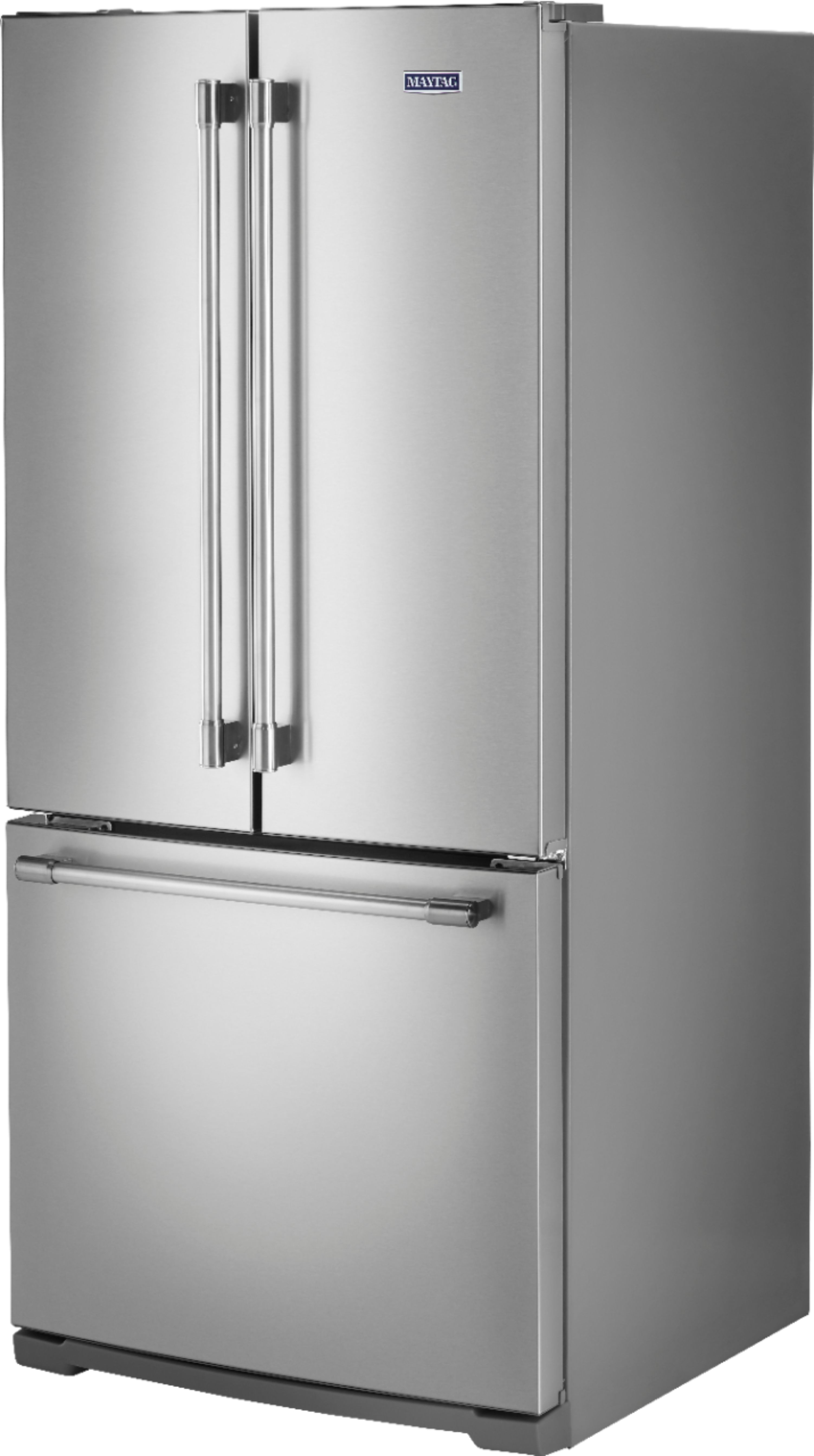 Left View: Maytag - 19.7 Cu. Ft. French Door Refrigerator - Stainless steel