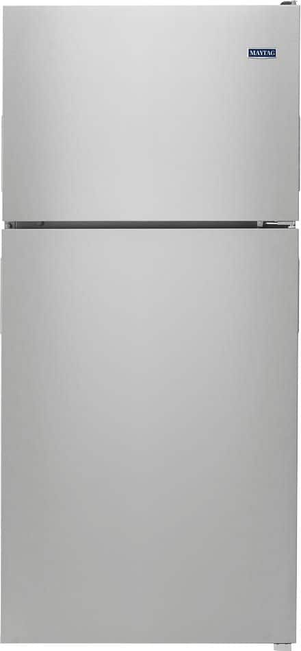Maytag - 18.1 Cu. Ft. Top-Freezer Refrigerator - Stainless Steel - Front_Zoom