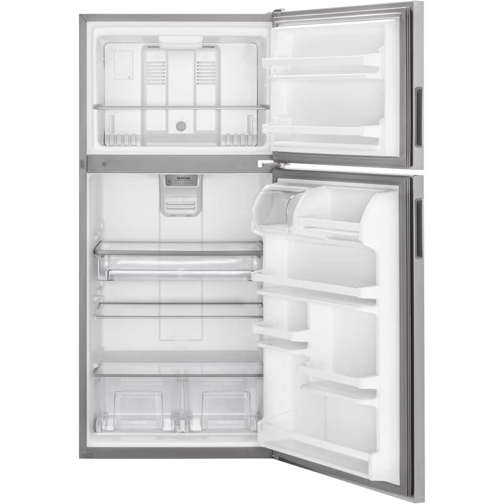 Alt View 1. Maytag - 18.1 Cu. Ft. Top-Freezer Refrigerator - Fingerprint Resistant Stainless Steel.