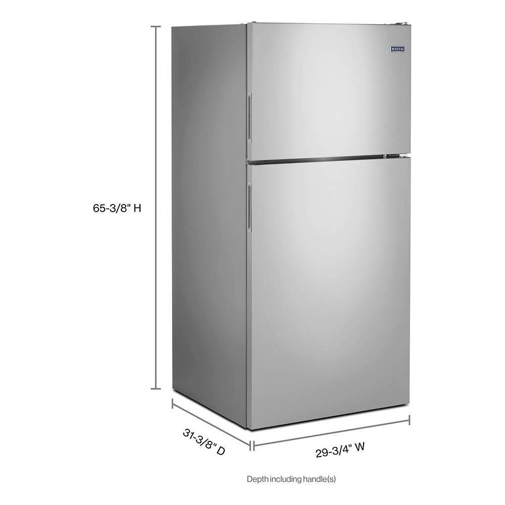 Alt View 3. Maytag - 18.1 Cu. Ft. Top-Freezer Refrigerator - Fingerprint Resistant Stainless Steel.