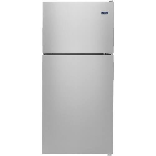 Maytag - 18.1 Cu. Ft. Top-Freezer Refrigerator - Monochromatic stainless steel - Larger Front