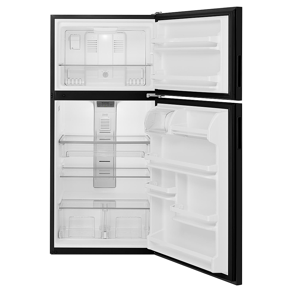 Angle View: Maytag - 18.1 Cu. Ft. Top-Freezer Refrigerator - Black