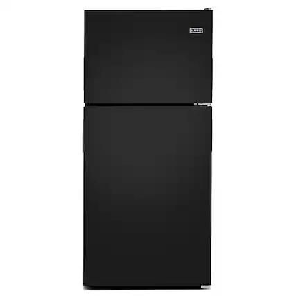 Front. Maytag - 18.1 Cu. Ft. Top-Freezer Refrigerator - Black.