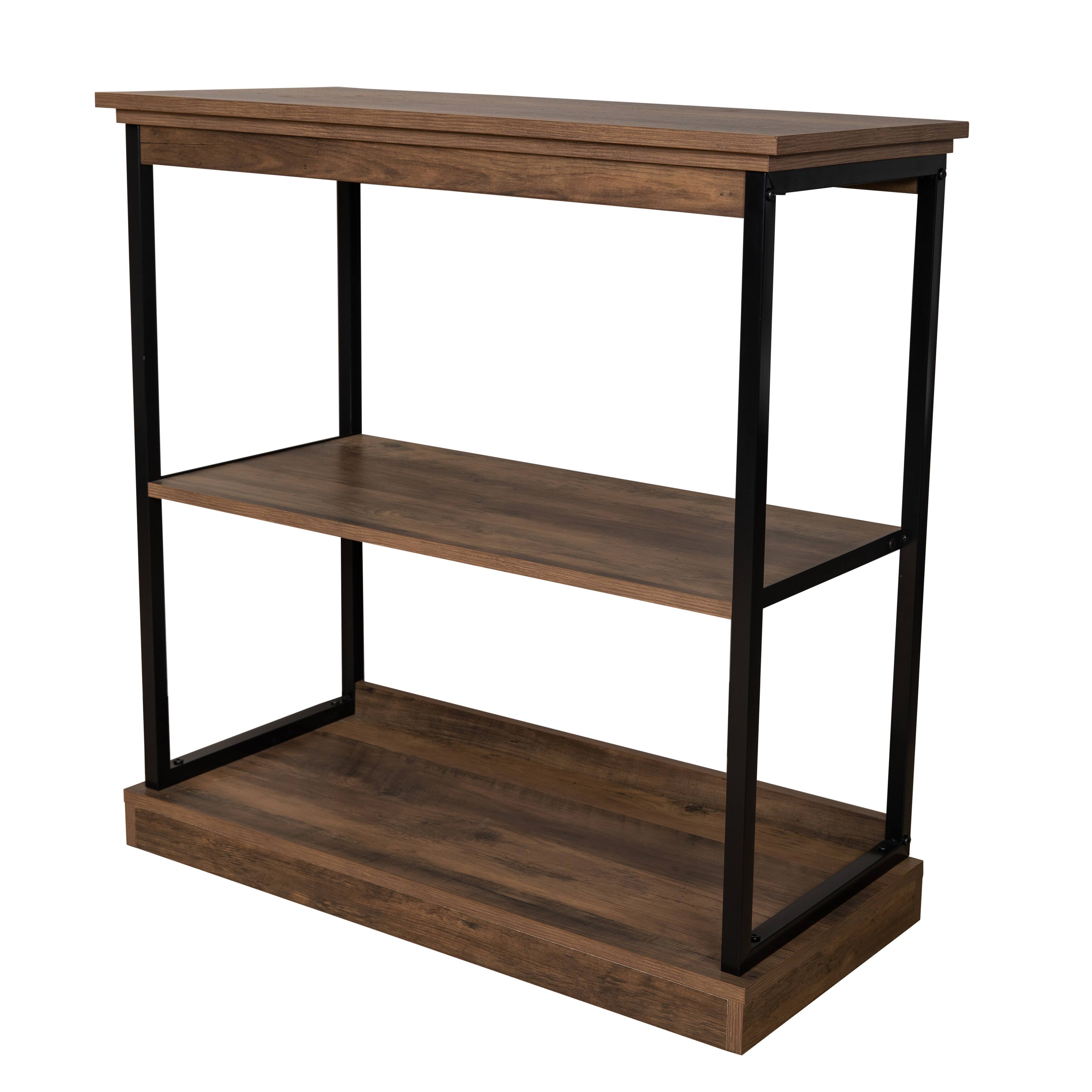 Alt View 10. Danya B - Oslo Contemporary 3-shelf Etagere Bookcase - Black, Brown.