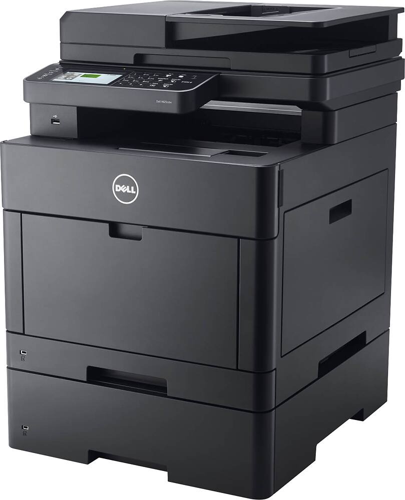 Left. Dell - Color Smart H625CDW Wireless Color All-In-One Printer - Black.