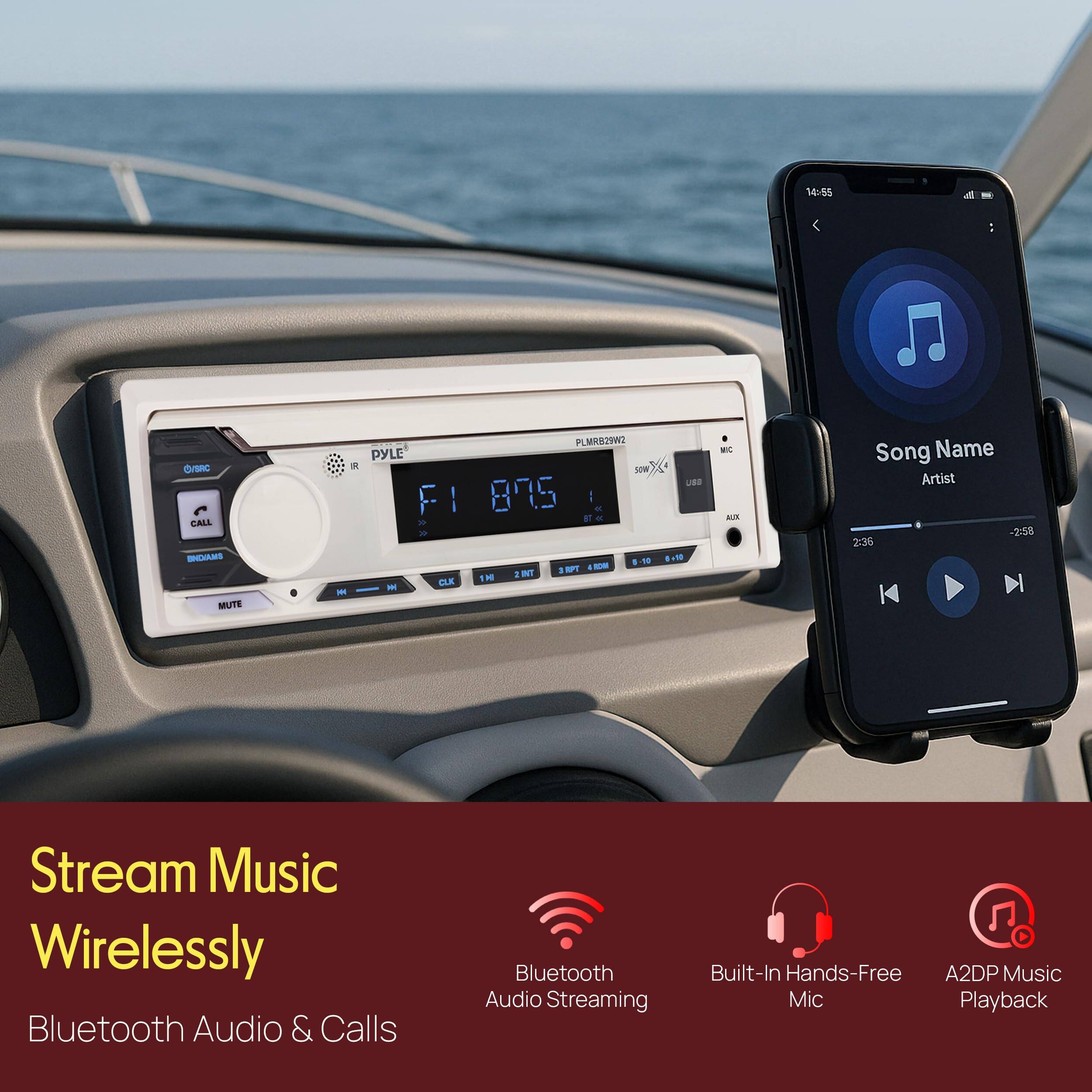 14:55 OA CALL - HCAMS MUTE PLMR29WF PYLE A SOW 1 UD F1 1 895 I - of - - - - 18 + APT H 1 INT GLE X - - - M

Song Name Artist -2:58 2:36

Stream Music Wirelessly Bluetooth Audio & Calls Bluetooth Audio Streaming Built-In Hands-Free A2DP Music Mic Playback