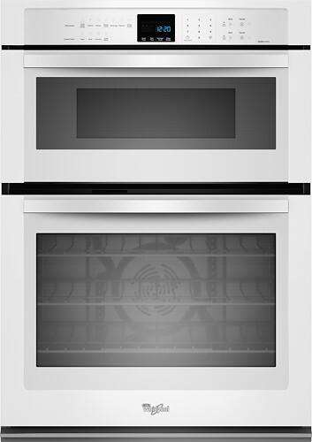 Front Standard. Whirlpool - 30" Single Electric Convection Wall Oven with Built-In Microwave - White.