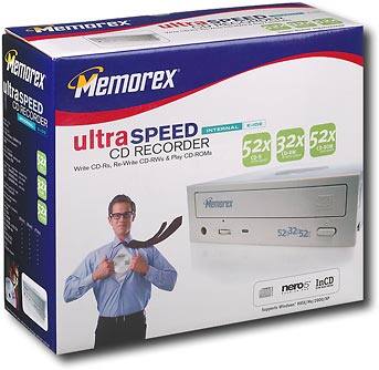 Angle Standard. Memorex - 52x32x52 Internal CD-RW Drive.