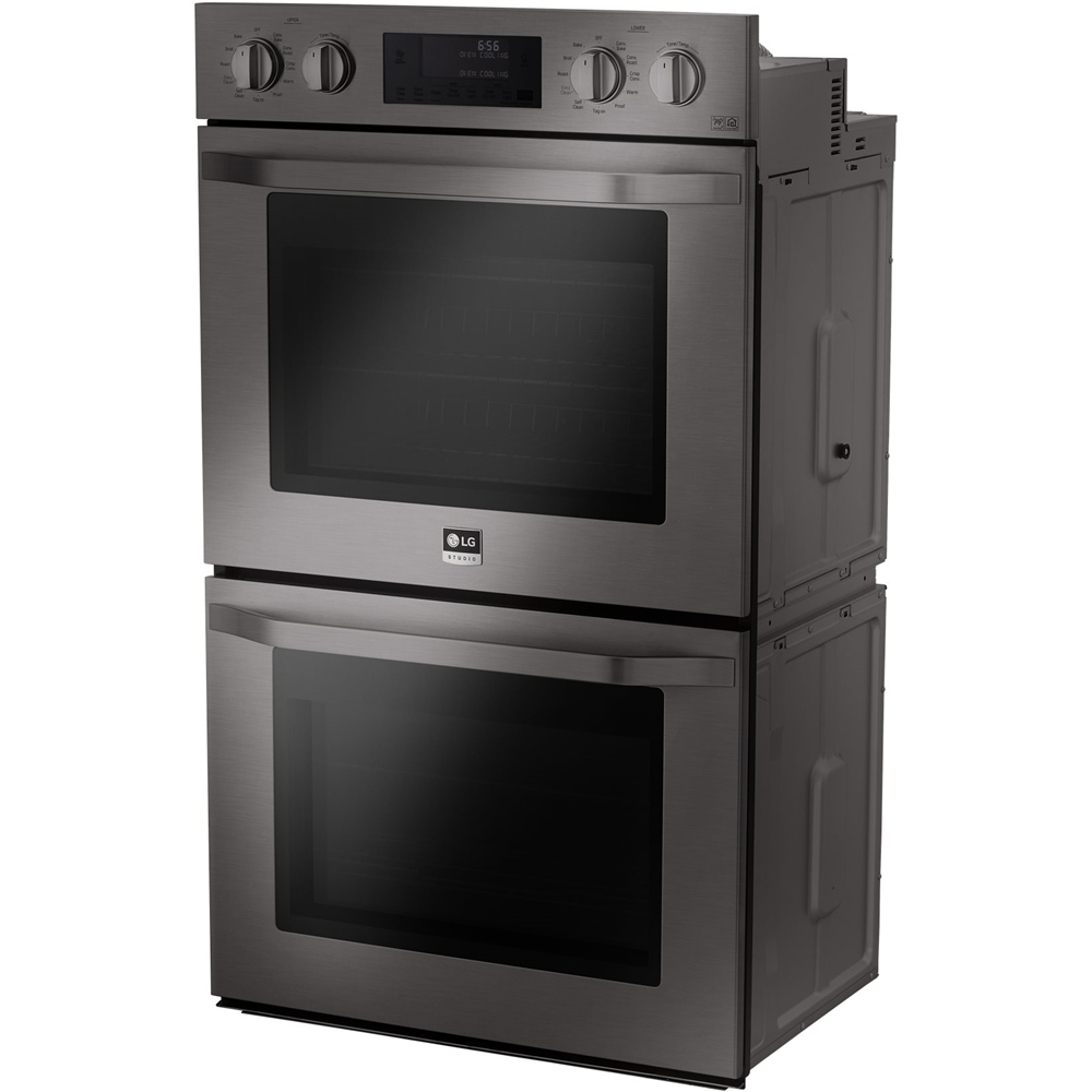 Best Buy LG STUDIO 30" BuiltIn Double Electric Convection Wall Oven Black stainless steel