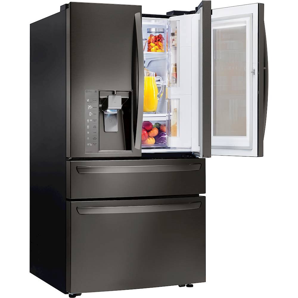 LG 22.5 Cu. Ft. 4-Door French Door-in-Door Counter-Depth Refrigerator with Craft  Ice Black Stainless Steel LRMVC2306D - Best Buy