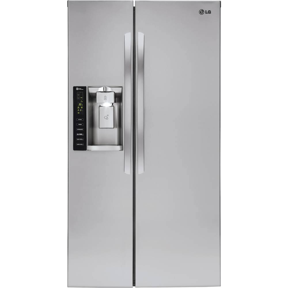 Front. LG - 21.9 Cu. Ft. Side-by-Side Counter-Depth Refrigerator.