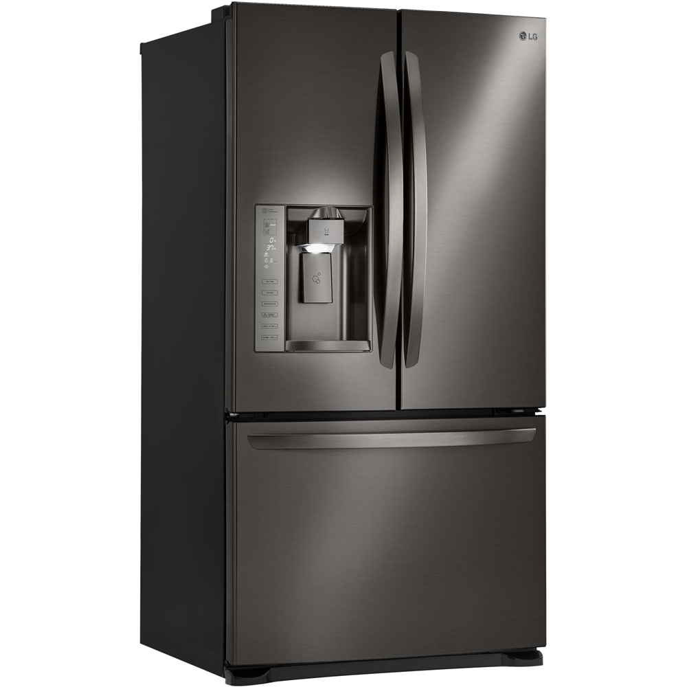 Best Buy: LG 24.1 Cu. Ft. French Door Refrigerator Black stainless Black Stainless Steel Refrigerator Best Buy