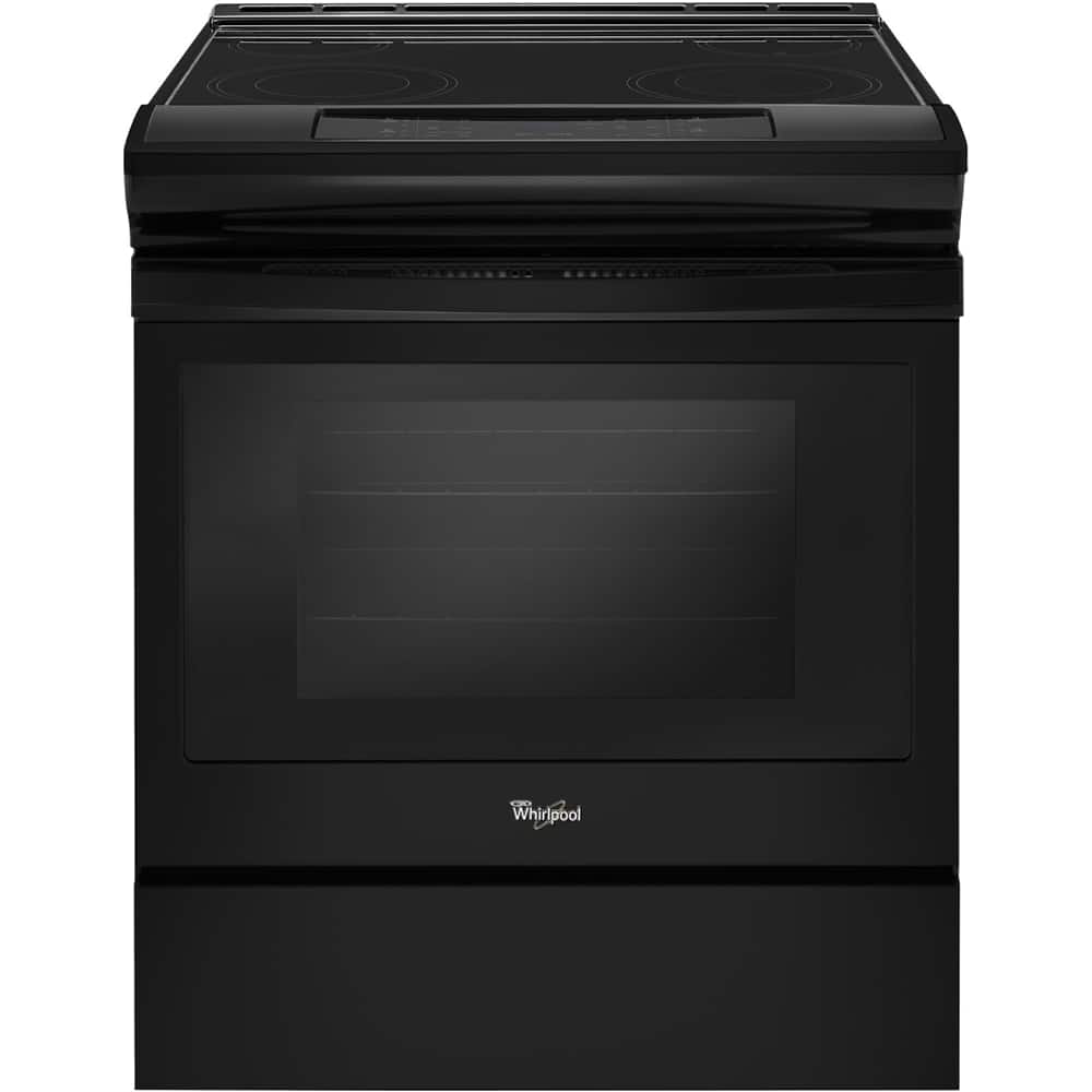 Front. Whirlpool - 4.8 Cu. Ft. Self-Cleaning Slide-In Electric Range - Black.