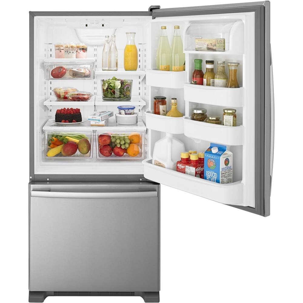 Alt View 12. Amana - 18 Cu. Ft. Bottom-Freezer Refrigerator with EasyFreezer Pull-Out Drawer - Stainless Steel.